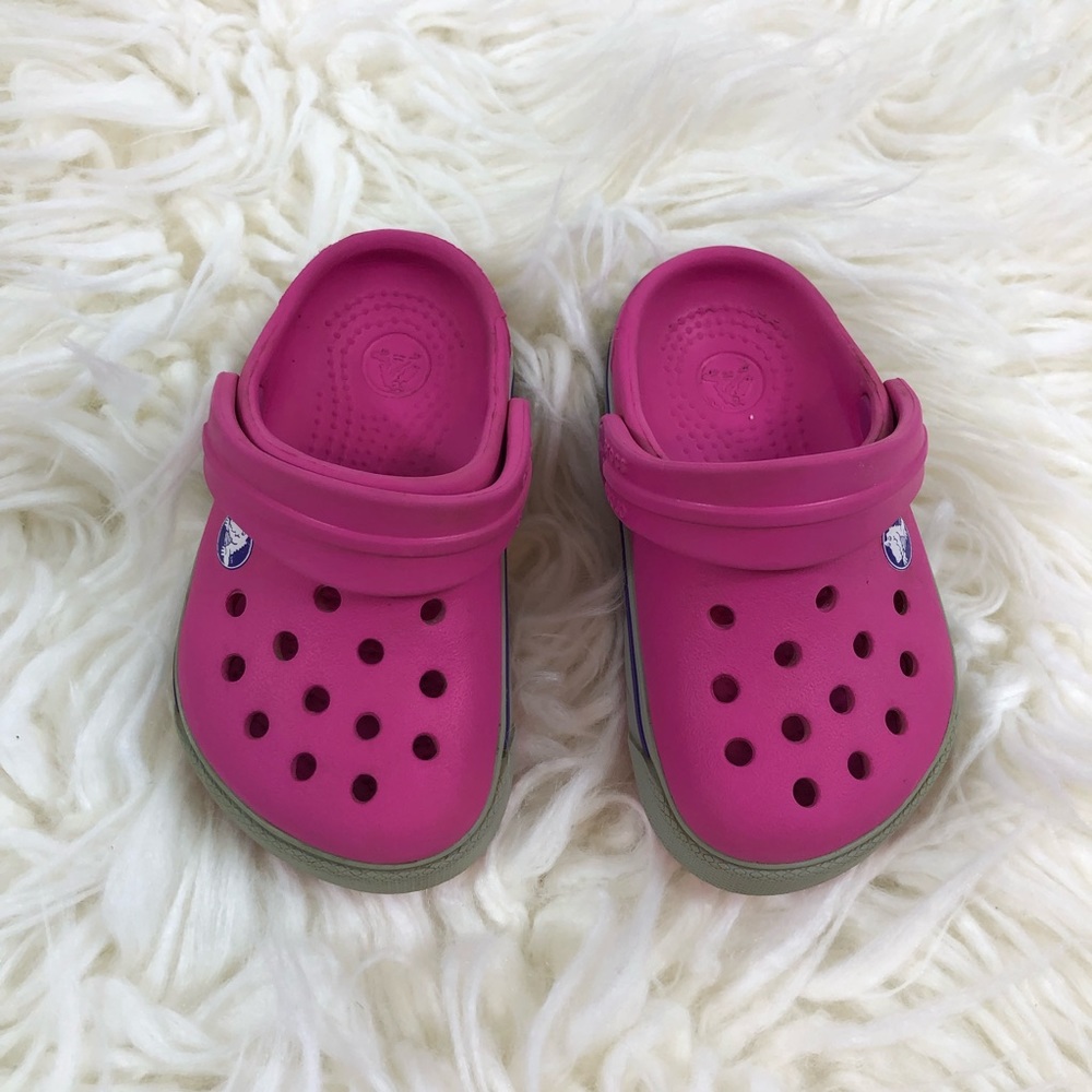 Crocs Toddler Pink Grey Purple sandal